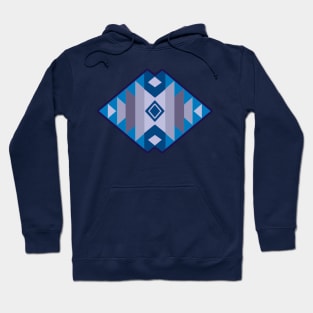 Cool Blue Geometry - Blanket Style Hoodie